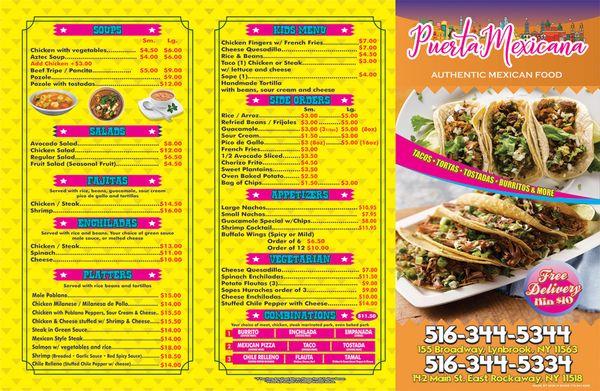 Menu photo 7 Puerta Mexicana East Rockaway, NY