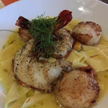Weights + Measures - Pappardelle pasta with giant shrimp and scallops - Bars Near Me - Houston, Texas Weights + Measures - Pappardelle pasta with giant shrimp and scallops - Bars Near Me - Houston, Texas