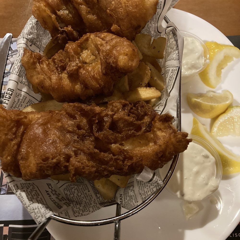 Village Pub and Cafe - Fish and chips $18 - American Near Me - Las Vegas, Nevada Village Pub and Cafe - Fish and chips $18 - American Near Me - Las Vegas, Nevada