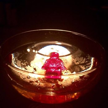 Hemingway bar - Mr. Lego - a candy lego man floating in elderflower liqueur, eucalyptus tincture, and champagne. - Cocktail Bars Near Me - Prague, Puerto Rico Hemingway bar - Mr. Lego - a candy lego man floating in elderflower liqueur, eucalyptus tincture, and champagne. - Cocktail Bars Near Me - Prague, Puerto Rico
