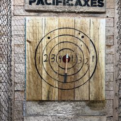 Pacific Axes - Hit the bullseye on my second throw and then spent an hour trying to get the black dot
