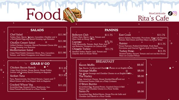 Menu photo 4 Rita’s Cafe Seattle, WA
