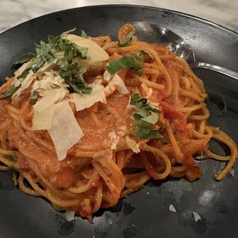 Davanti Enoteca - Spaghettini al Pomodoro:  Spicy San Marzano tomatoes & Basil - Italian Near Me - San Diego, California
