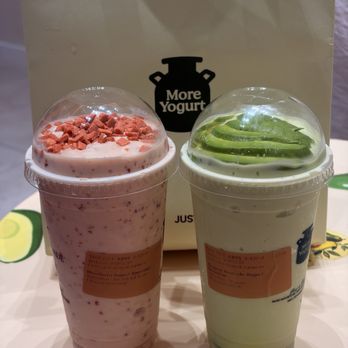 More Yogurt - hawthorn yogurt smoothie (left) and original avocado yogurt smoothie (right) - Juice Bars & Smoothies Near Me - Tustin, California More Yogurt - hawthorn yogurt smoothie (left) and original avocado yogurt smoothie (right) - Juice Bars & Smoothies Near Me - Tustin, California