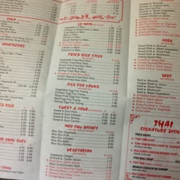 the menu for the restaurant
