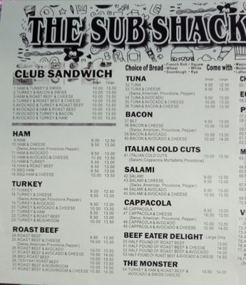 Menu photo 2 Sub Shack No 12 Fountain Valley, CA Menu photo 2 Sub Shack No 12 Fountain Valley, CA