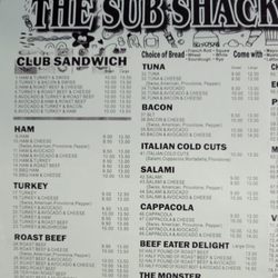 Left side of the paper menu.