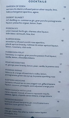 Menu photo 7 Eden Rooftop Bar Phoenix, AZ
