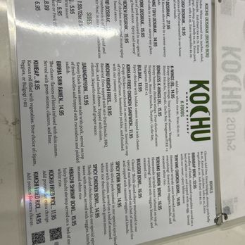 Kochu - Menu - Korean Near Me - Austin, Texas