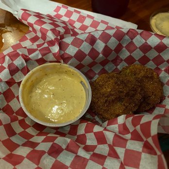 Smokin' Buns BBQ - What is left of fried green tomatoes - Barbeque Near Me - Jacksonville, Arkansas