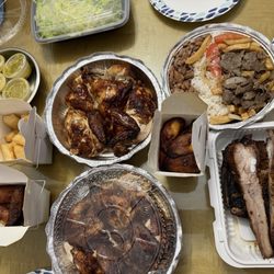 La Casa Del Pollo Peruano - 2 chicken, lomo saltado, ribs, maduros, and yuca