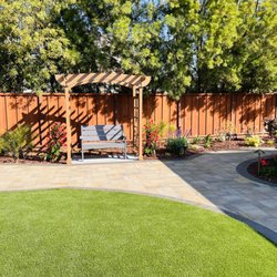 All Pro Landscape Construction - Beautiful stone work with garden work and turf installation