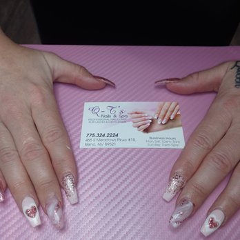 QTs Nails & Spa - Here are my Valentine's nails from today! They turned out even better than the inspiration picture I showed Andy the owner and his wife! - Nail Salons Near Me - Reno, Nevada