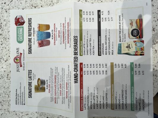 Menu photo 2 Just Love Coffee Cafe- Shelby Township Shelby Township, MI