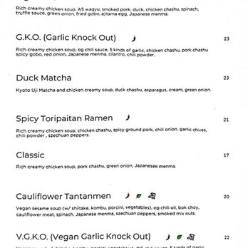 Mensho - Menu - Noodles Near Me - Houston, Texas