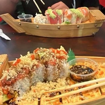 Yo! Sushi - R16. Fire Cracker Roll R12. Rainbow Roll - Sushi Bars Near Me - Santa Ana, California