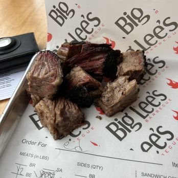 Big Lee’s Barbecue - Burnt ends( was cubes brisket point) was juicy, tender, flavorful but did not have caramelization of rub and sauce normally on burnt ends.. - Barbeque Near Me - Ocala, Florida Big Lee’s Barbecue - Burnt ends( was cubes brisket point) was juicy, tender, flavorful but did not have caramelization of rub and sauce normally on burnt ends.. - Barbeque Near Me - Ocala, Florida