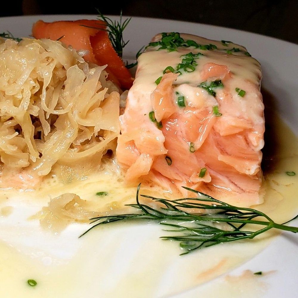 Café Frank - Look at that perfection (poached salmon) - Cafes Near Me - Charlottesville, Virginia