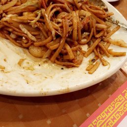 It looks like it's been constantly just tossed all day.. just a greasy burned taste. It looks like it's been constantly just tossed all day.. just a greasy burned taste.