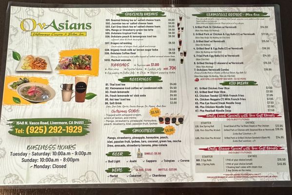 Menu photo 5 OvAsians Livermore, CA