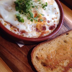 Woven Cafe - Baked Eggs with sour dough