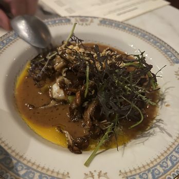 Routier - hen of the woods mushrooms "au poivre" starter - French Near Me - San Francisco, California Routier - hen of the woods mushrooms "au poivre" starter - French Near Me - San Francisco, California