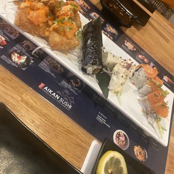 Aikan Sushi - Spicy Salmon Crispy Rice, Handroll, Skinny Albacore Roll (4 Pcs), Ultimate Salmon Roll (6-8 Pcs) - Izakaya Near Me - Northridge, California Aikan Sushi - Spicy Salmon Crispy Rice, Handroll, Skinny Albacore Roll (4 Pcs), Ultimate Salmon Roll (6-8 Pcs) - Izakaya Near Me - Northridge, California
