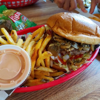 Slackers Burger Joint - Mushroom Bacon Swiss - Burgers Near Me - Torrey, Utah