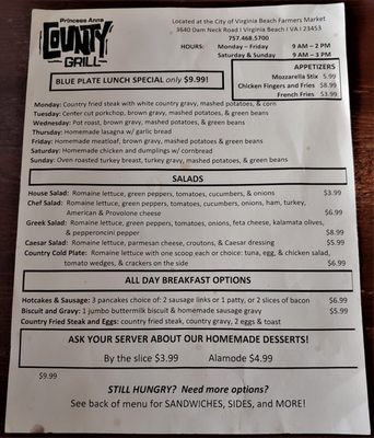 Menu photo 7 Princess Anne County Grill Virginia Beach, VA
