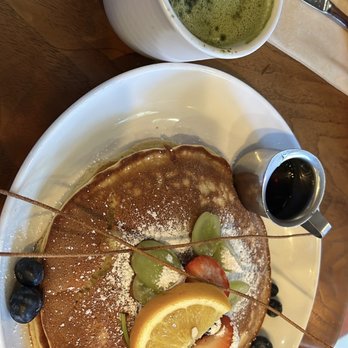 Kitchen Story - Green Tea Latte and Lemon Ricotta Pancake - Breakfast & Brunch Near Me - Oakland, California