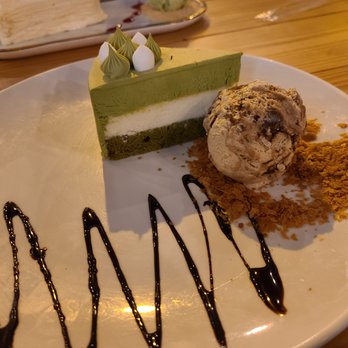 A La Mousse - Matcha cheesecake with icecream - Desserts Near Me - Philadelphia, Pennsylvania A La Mousse - Matcha cheesecake with icecream - Desserts Near Me - Philadelphia, Pennsylvania