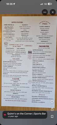 Menu photo 1 Quinn's On The Corner Arlington, VA Menu photo 1 Quinn's On The Corner Arlington, VA