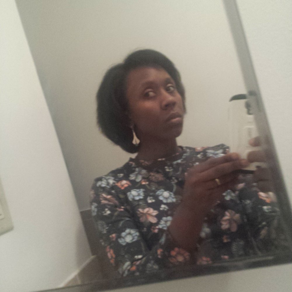 My hair immediately after my haircut. I got a "bump" hair style on flatironed hair.
