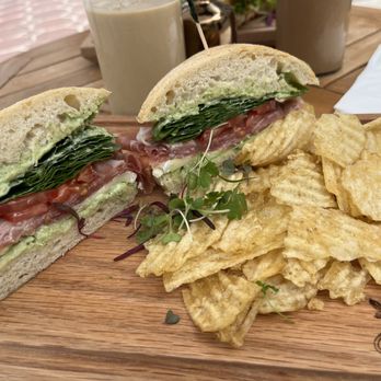 Encanto Cafe - Prosciutto sandwich - arugula subbed for spinach & horchatta latte - Cafes Near Me - San Diego, California