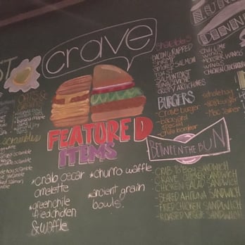 Crave Kitchen and Bar - Chalkboard menu - New American Near Me - El Paso, Texas