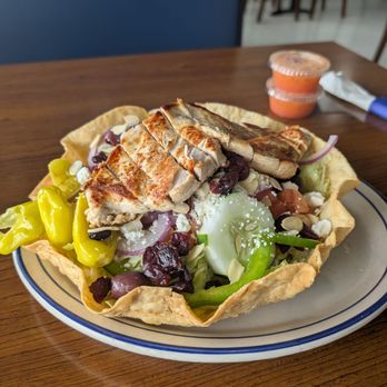 Santorini - Cranberry Almond salad is still the move - Greek Near Me - High Point, North Carolina Santorini - Cranberry Almond salad is still the move - Greek Near Me - High Point, North Carolina