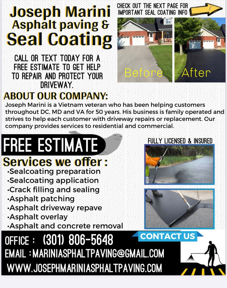 Joseph Marini Asphalt Paving & Seal Coating - veterans service organization in Clinton, MD