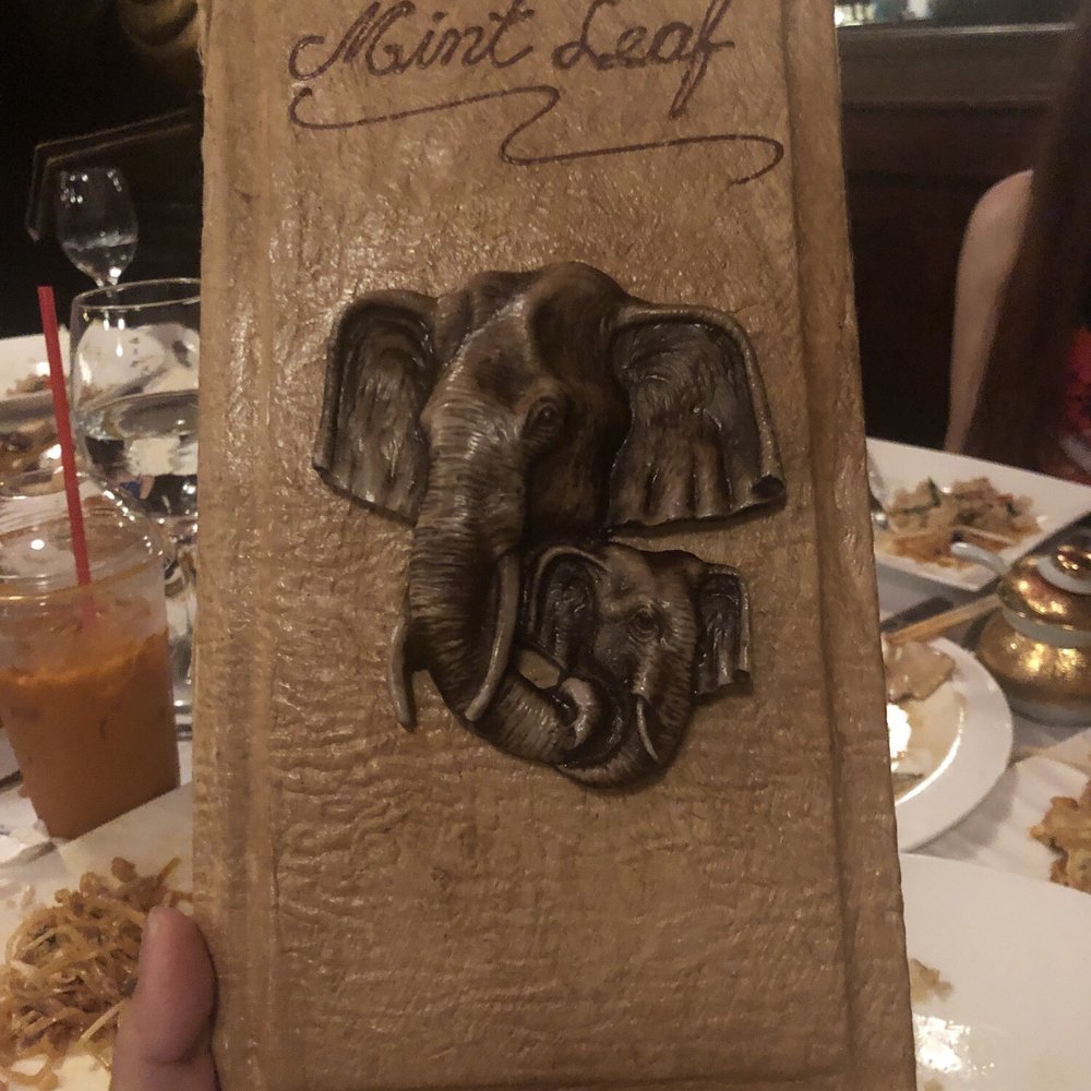 Mint Leaf Cuisine - Cute menu looks like the 10 commandments - Asian Fusion Near Me - Saratoga, California