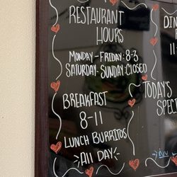 Alicia Burrito Express - Hours