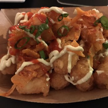 RM 212 - Loaded Kimchi Tater Tots. Also comes in Sweet Potato flavor. - Cocktail Bars Near Me - San Francisco, California RM 212 - Loaded Kimchi Tater Tots. Also comes in Sweet Potato flavor. - Cocktail Bars Near Me - San Francisco, California