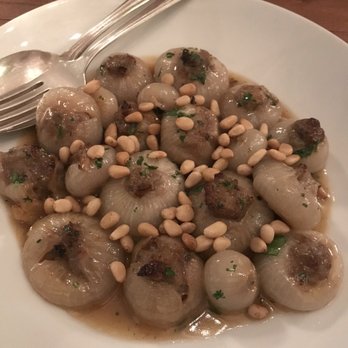 Cascina Spinasse - Cipollini ripiene- cipollini onions stuffed with beef and pork sausage with toasted pine nuts - Italian Near Me - Seattle, Washington