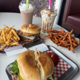 Burger basket and shake Burger basket and shake