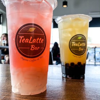 TeaLatte Bar - Rose green tea with lychee jelly & mango kumquat green tea with large boba. - Coffee & Tea Near Me - Carrollton, Texas TeaLatte Bar - Rose green tea with lychee jelly & mango kumquat green tea with large boba. - Coffee & Tea Near Me - Carrollton, Texas
