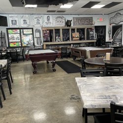 Buzzeez - Another view of pool tables from bar seating