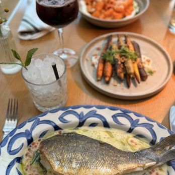 Cindy's Rooftop - Branzino Roasted Carrots Playpen Paradise - New American Near Me - Chicago, Illinois