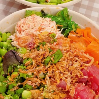 Poke2 Grill - Poke bowl 3 meats. Salmon, tuna, crab meat. - Seafood Near Me - Long Beach, California Poke2 Grill - Poke bowl 3 meats. Salmon, tuna, crab meat. - Seafood Near Me - Long Beach, California
