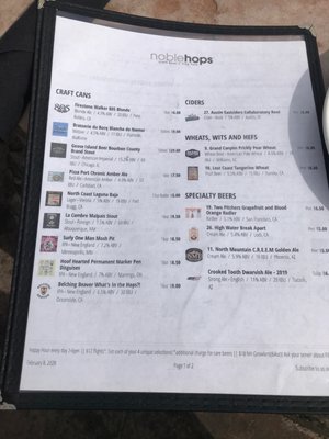Menu photo 8 Noble Hops Oro Valley, AZ Menu photo 8 Noble Hops Oro Valley, AZ