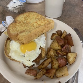 Miss Worcester Diner - French Toast Sandwich. You can't see in the picture but it's loaded with meats and cheese along with the sunny egg. - Diners Near Me - Worcester, Massachusetts Miss Worcester Diner - French Toast Sandwich. You can't see in the picture but it's loaded with meats and cheese along with the sunny egg. - Diners Near Me - Worcester, Massachusetts