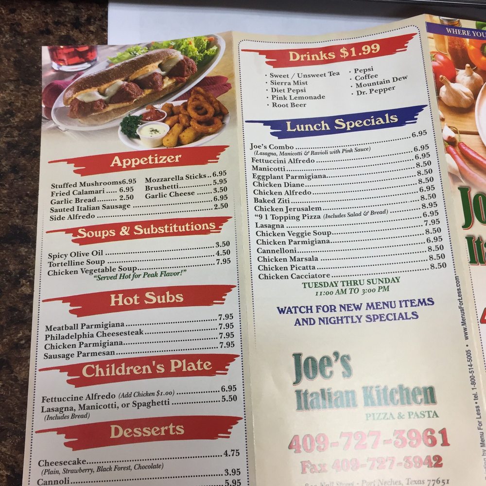 Joe's Italian Kitchen - Pizza Near Me - Port Neches, Texas Joe's Italian Kitchen - Pizza Near Me - Port Neches, Texas