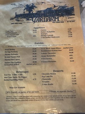 Menu photo 1 Yardarm Restaurant Corpus Christi, TX Menu photo 1 Yardarm Restaurant Corpus Christi, TX